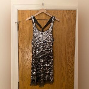 Sequin Black and Silver Dress